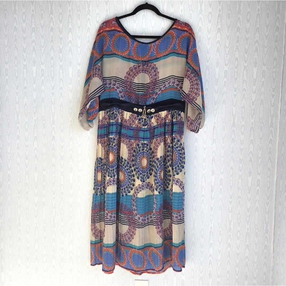 Kayra Chiffon Maxi Dress 18 Women's Sheer Belted Modest Boho Turkish Chiffon